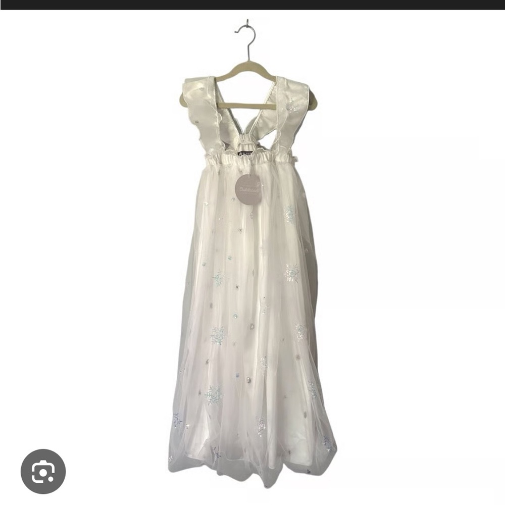 Elestory, Ele Story Sequin Snowflake Maxi Dress PINK, 4-5T